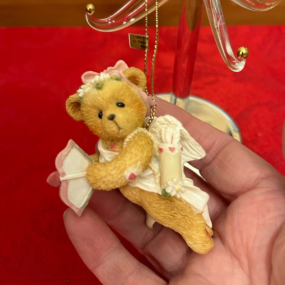 Cherished Teddies Girl Bear Flying Cupid Ornament - Picture 3 of 7